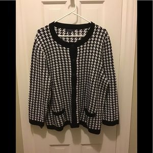 Lands End houndstooth cardigan size xl